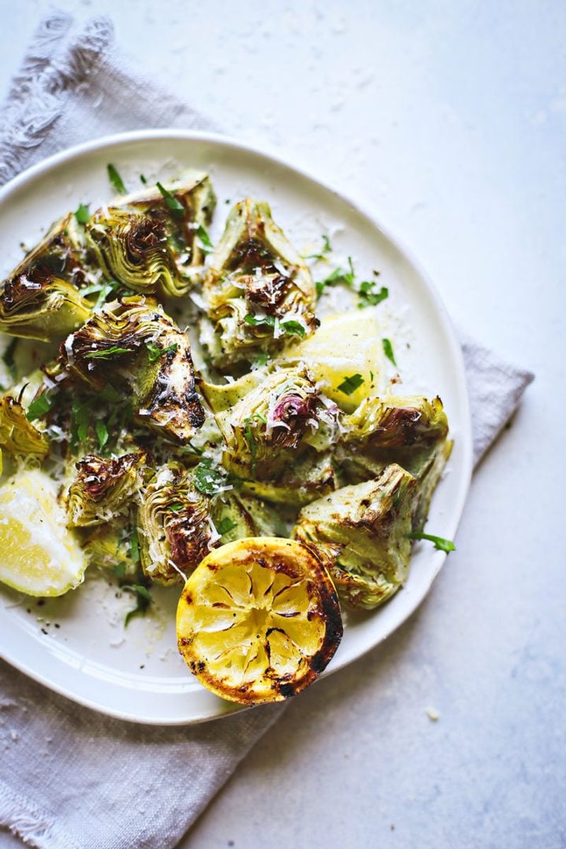 Herb-Marinated Grilled Artichokes