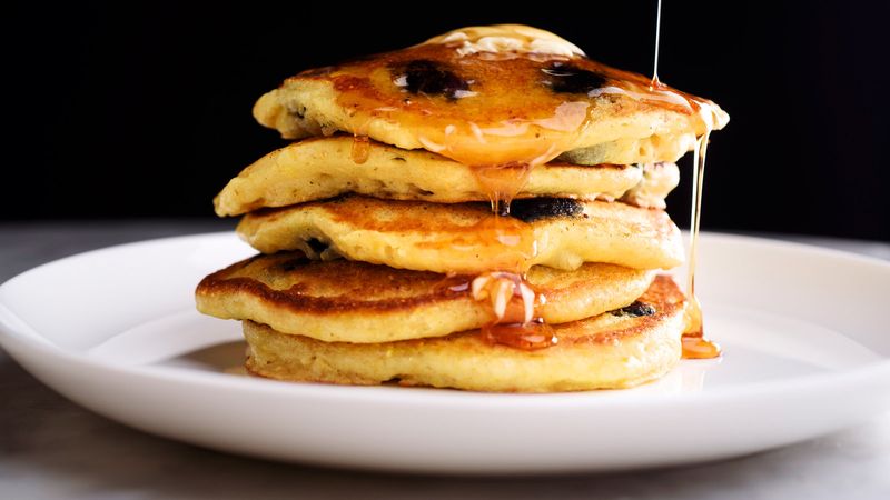 Blueberry Lemon Cornmeal Pancakes