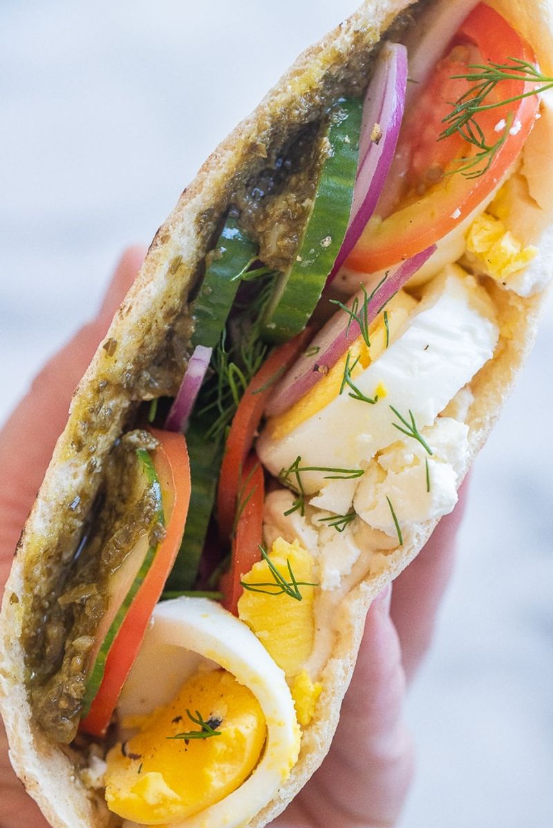 Egg And Hummus Pita Pockets