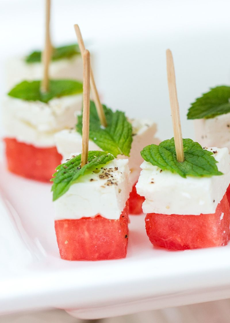Watermelon Feta Mint Cubes