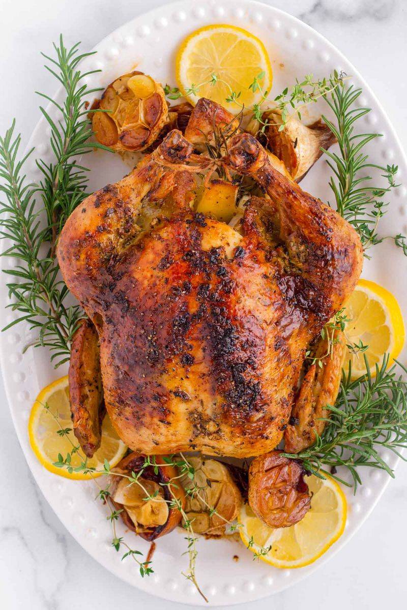 Lemon Herb Roasted Chicken With Spring Vegetables
