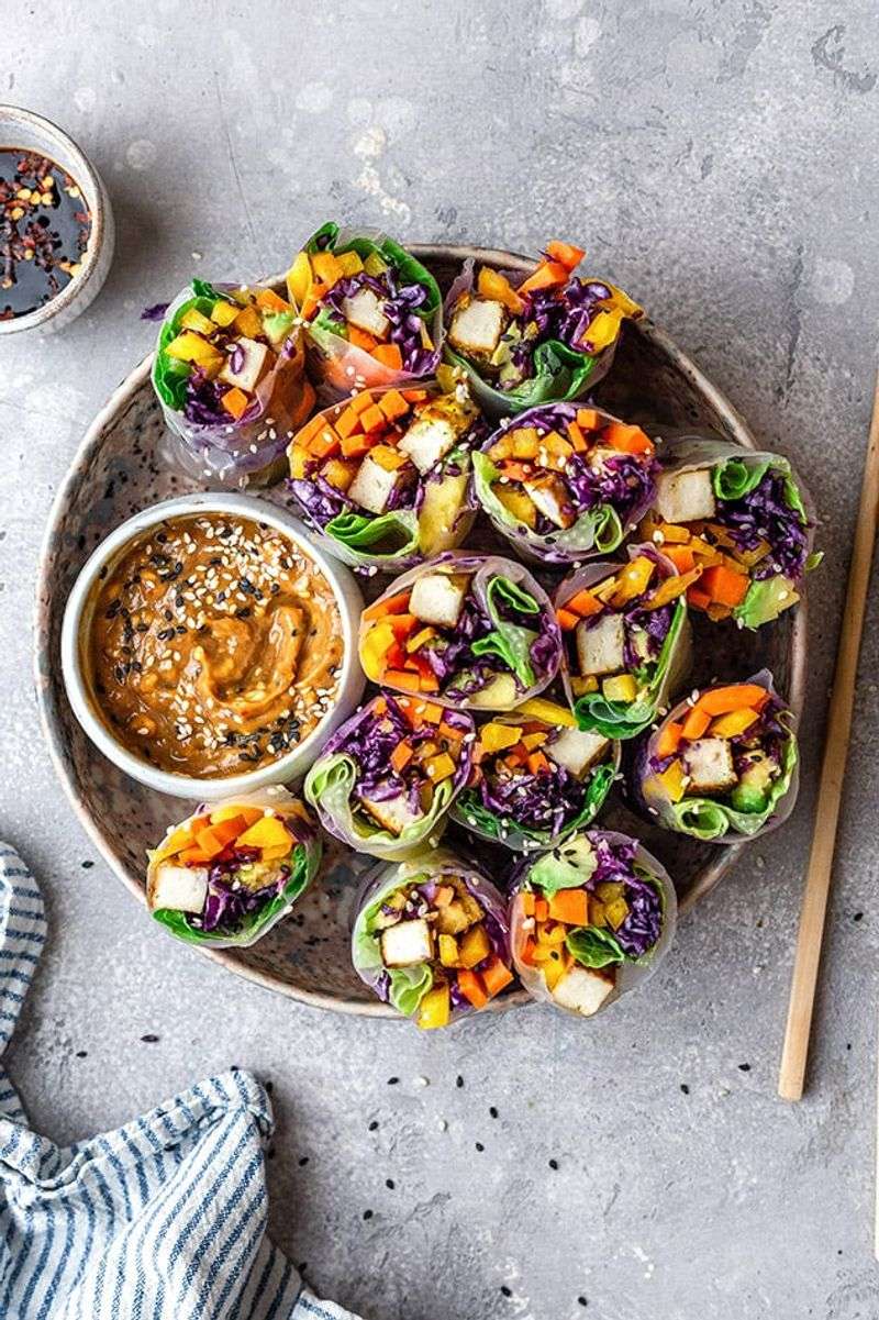 Papaya Rice Paper Wraps With Tofu