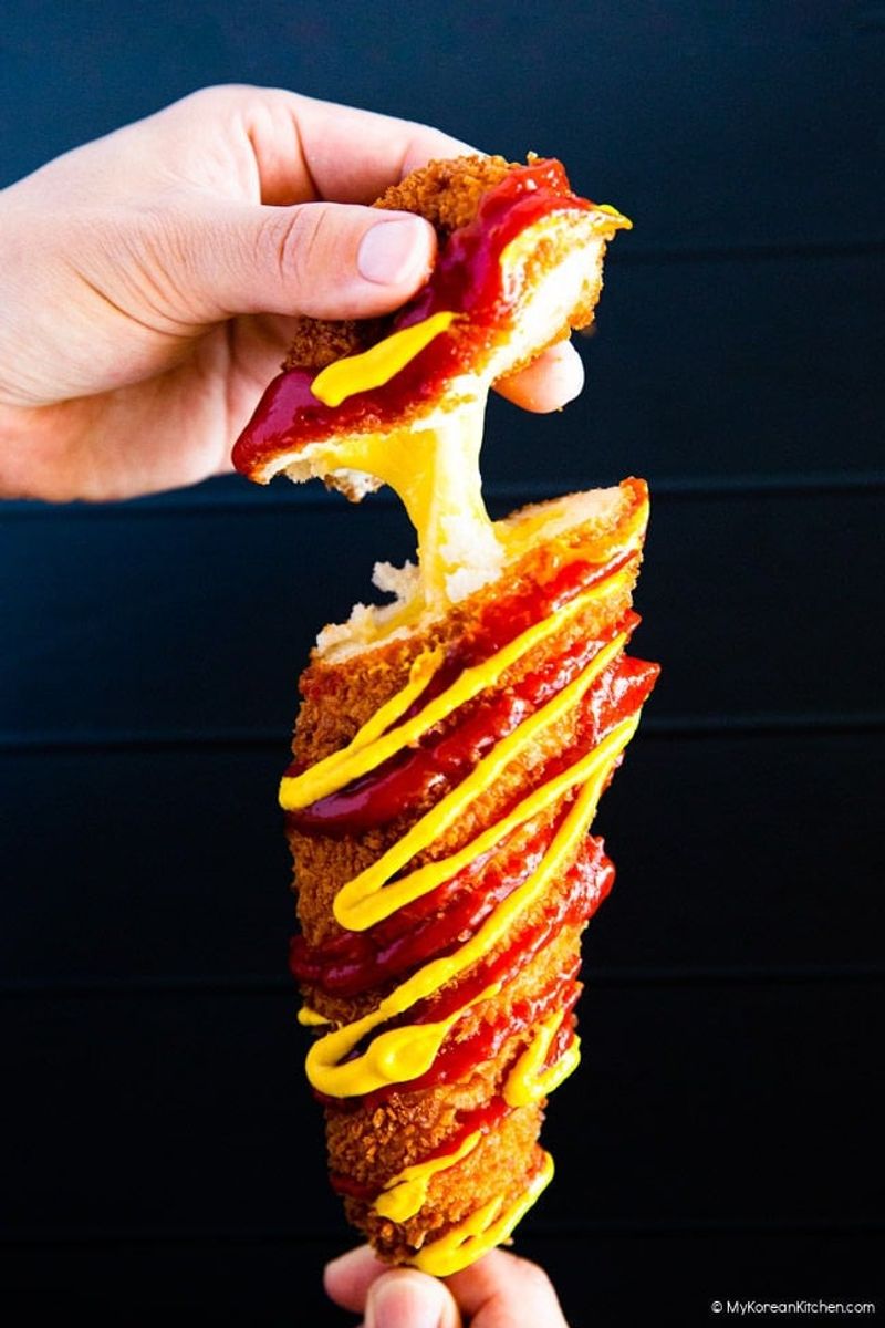 Korean Corn Dogs: Mozzarella Magic