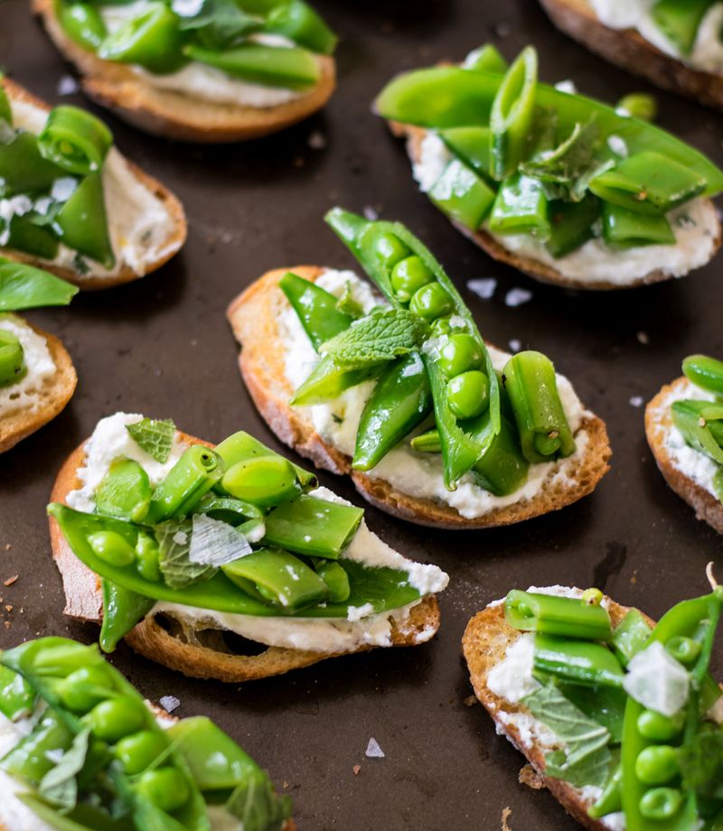 Snap Pea & Ricotta Crostini