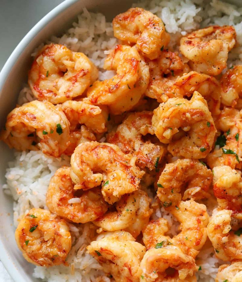 Garlic Butter Shrimp Over Rice
