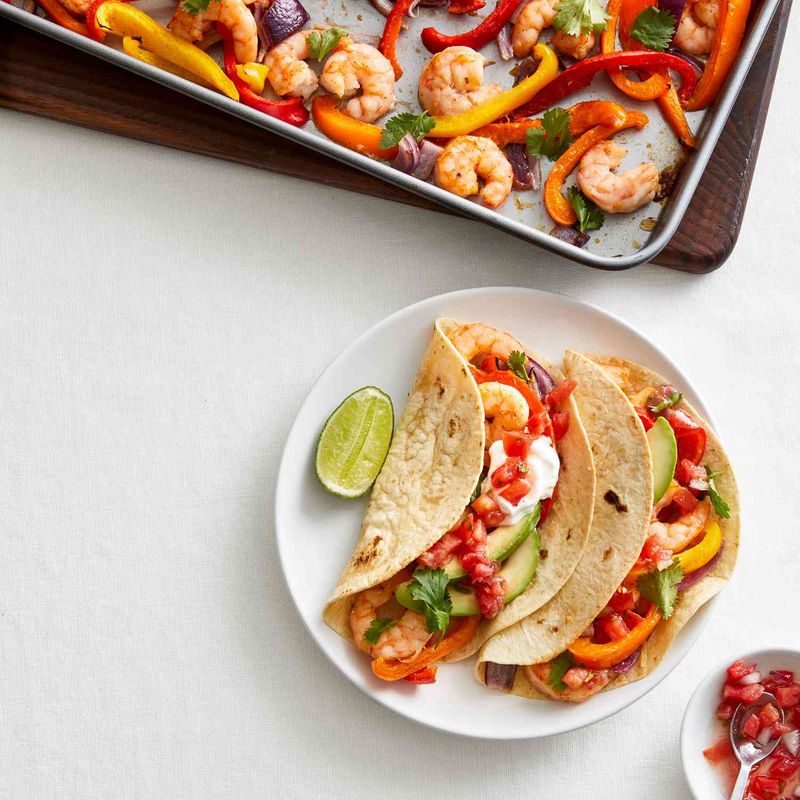 Sheet Pan Shrimp Fajitas