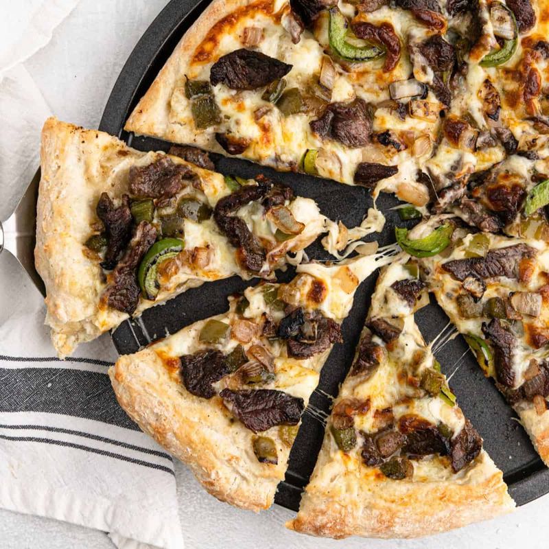 Philly Cheesesteak Pizza Fusion