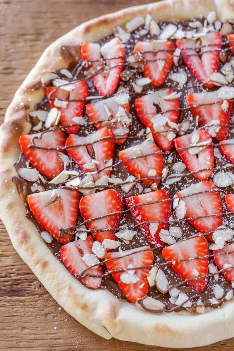 Dessert Pizza With Nutella And Berries