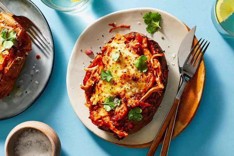 BBQ Chicken Stuffed Sweet Potatoes