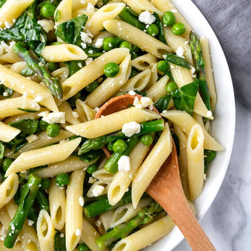Lemon Ricotta Pasta With Spring Vegetables