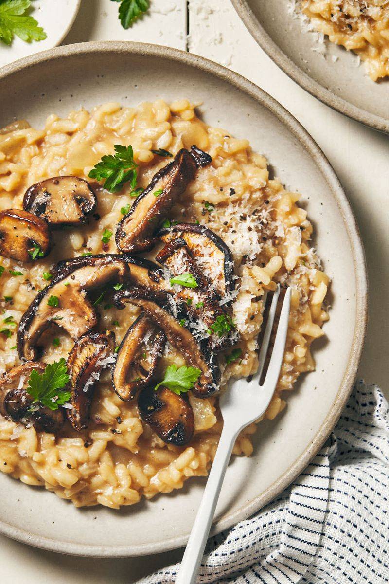 Mushroom And Spinach Risotto