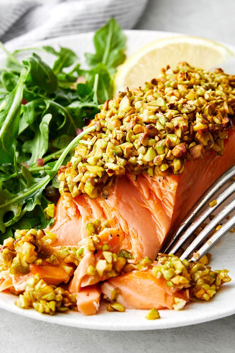 Pistachio-Crusted Salmon With Honey