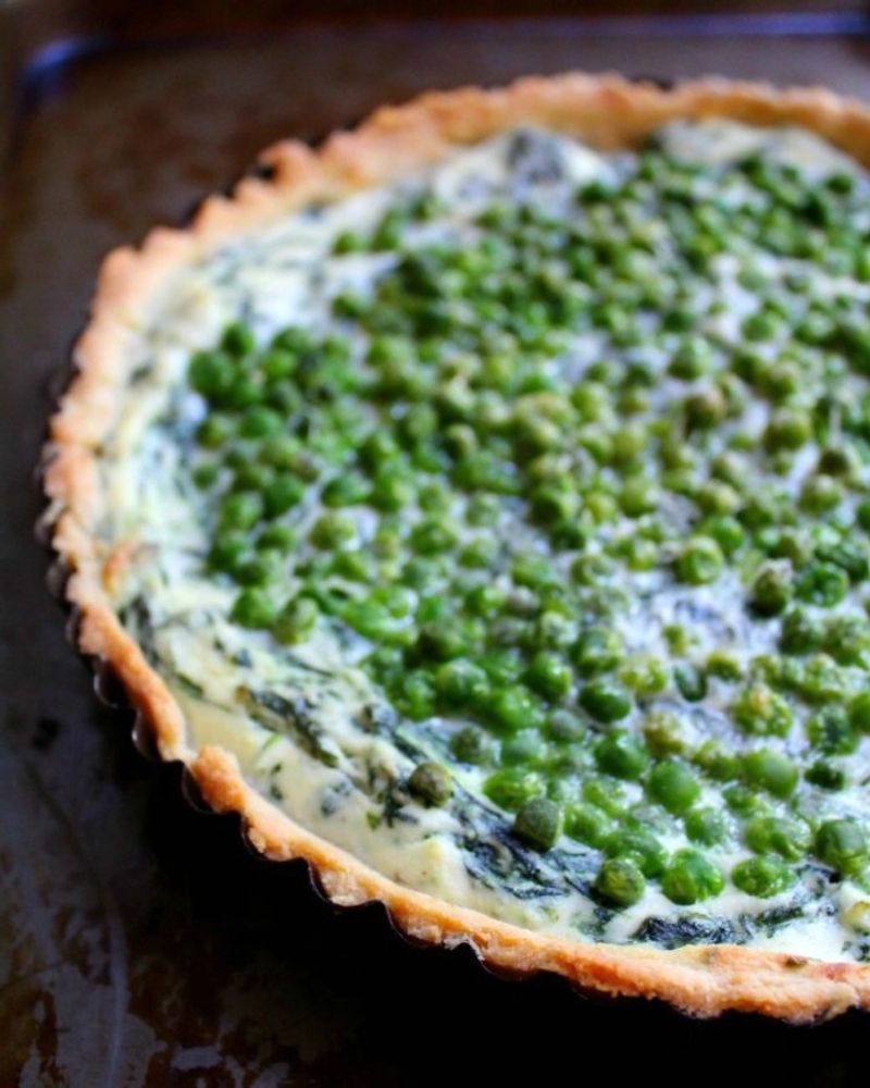 Spring Pea Quiche With Herbs