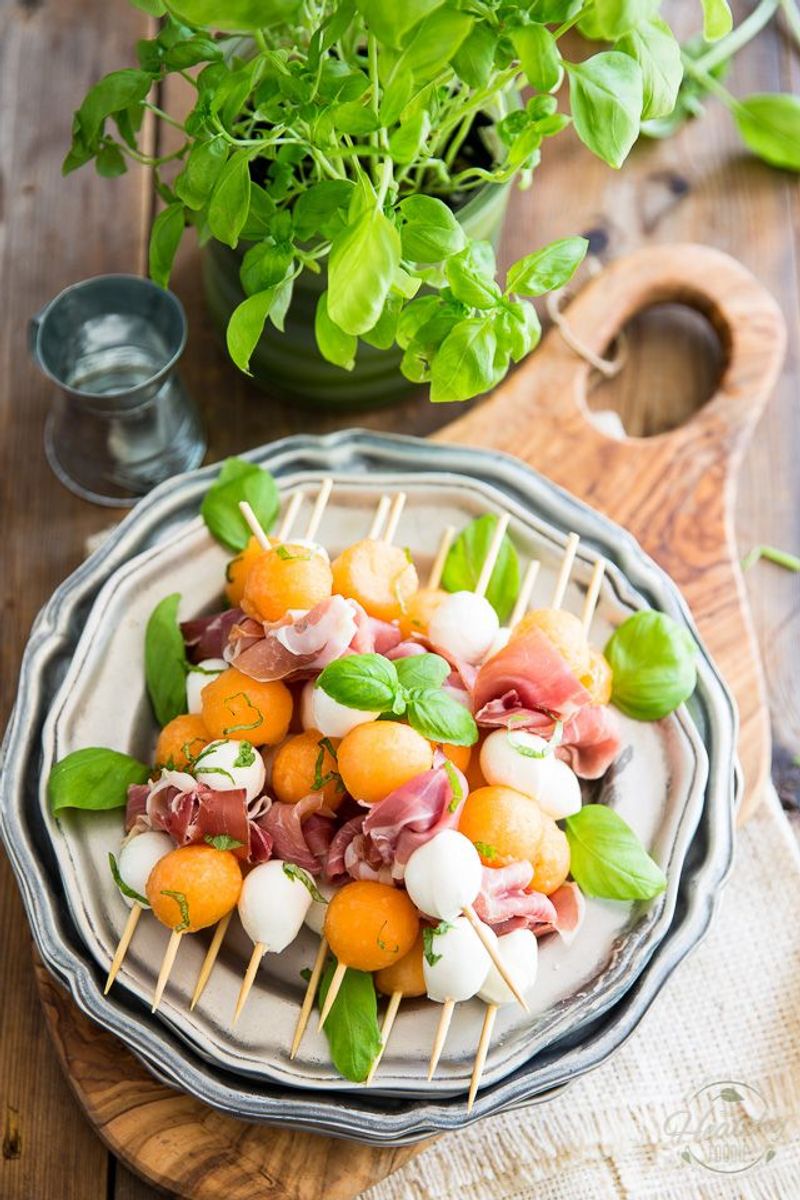 Prosciutto-Wrapped Melon Skewers