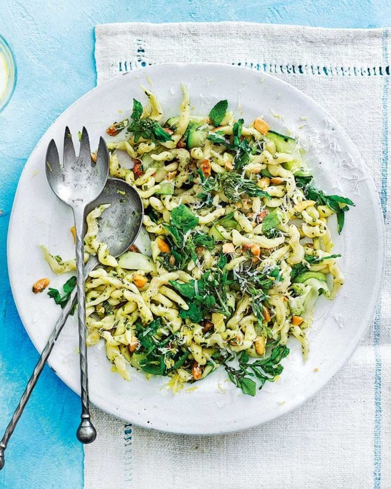 Watercress And Walnut Pesto Trofie