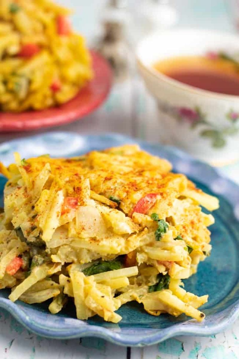 Vegan Breakfast Casserole With Tofu And Hash Browns