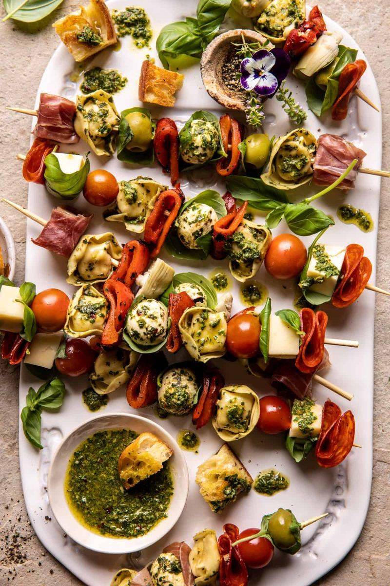 Pesto Tortellini Skewers