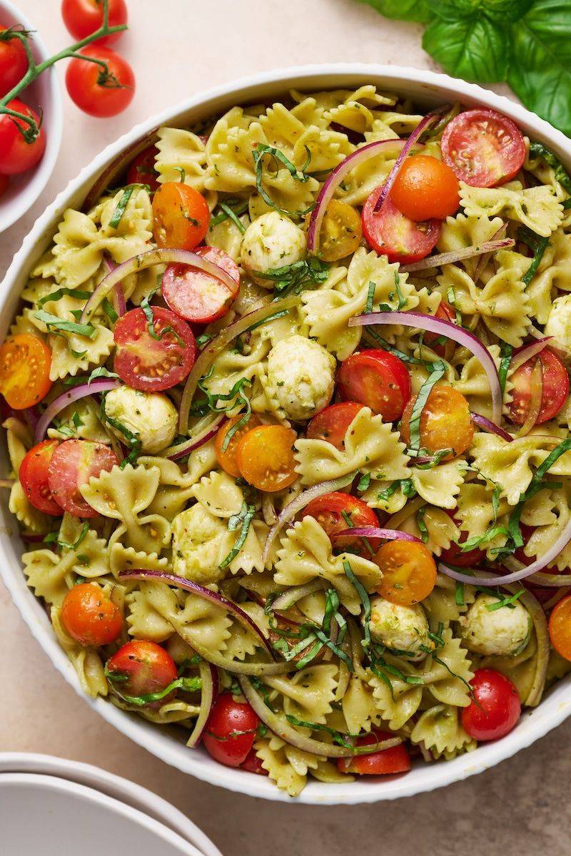 Lemon Basil Pasta Salad with Cherry Tomatoes