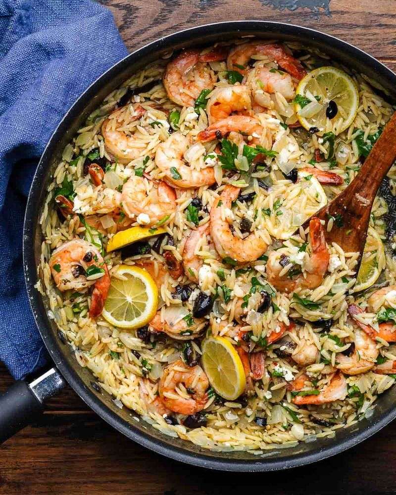 Mediterranean Orzo With Shrimp