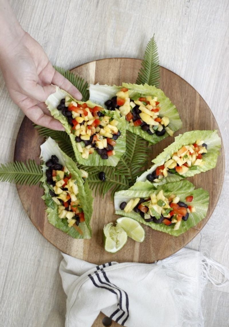 Grilled Pineapple And Black Bean Tacos