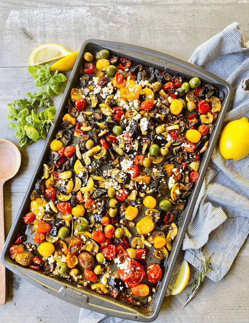 Sheet Pan Ratatouille With Fresh Herbs