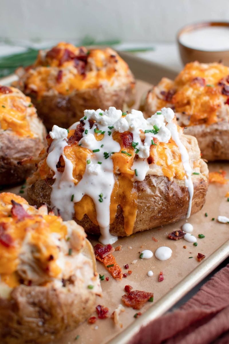 Barbecue Chicken Stuffed Baked Potatoes