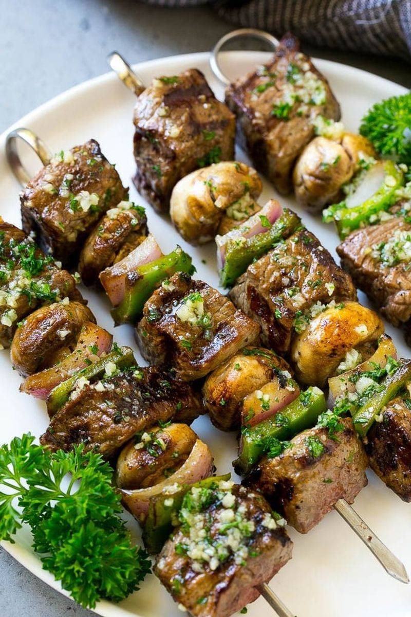Garlic Butter Steak Skewers