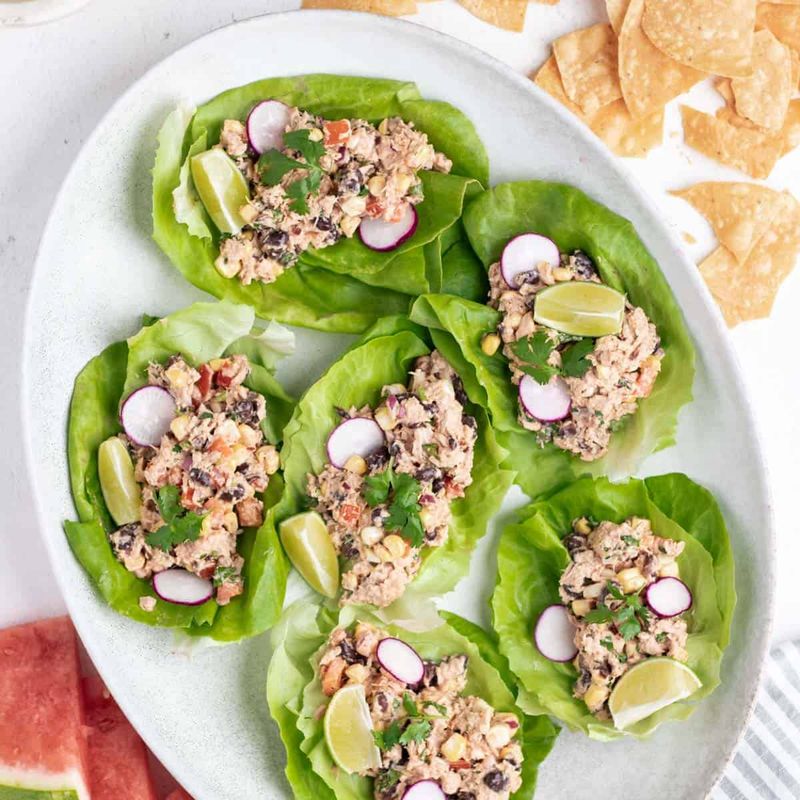 Avocado Tuna Salad Lettuce Cups