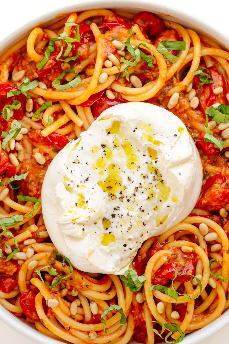 Cherry Tomato Burrata Pasta