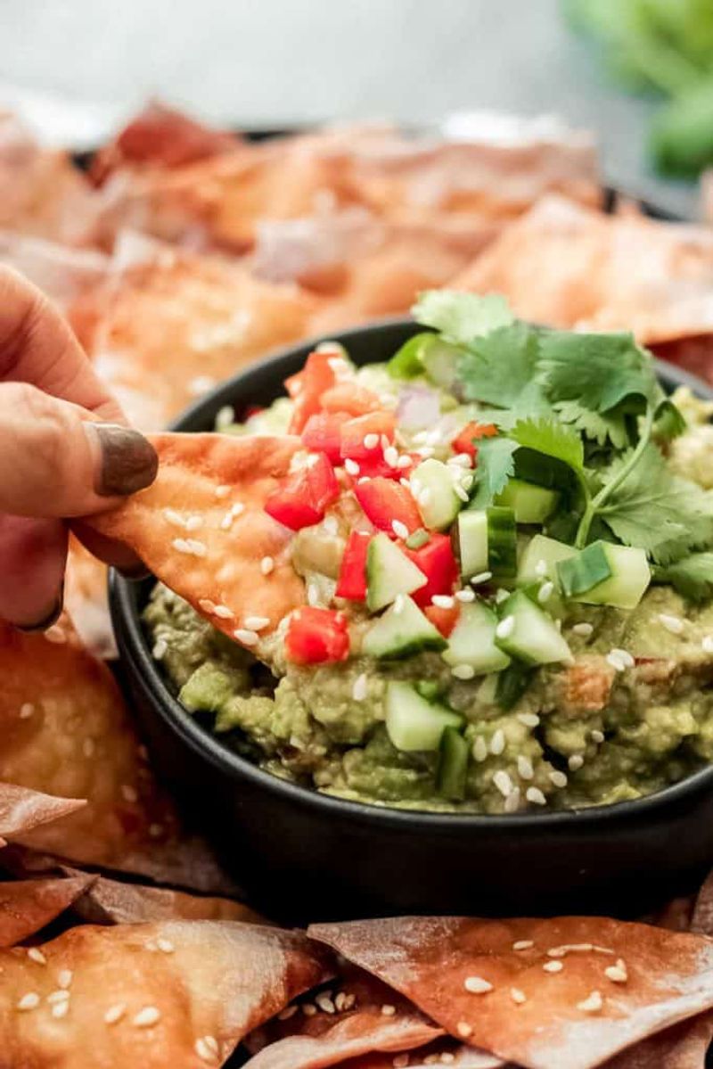 Wonton Chips With Guac Or Salsa