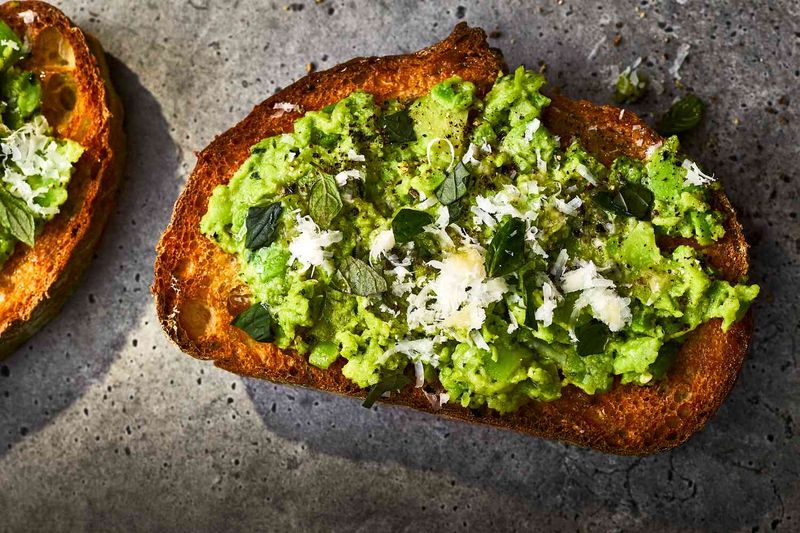 Fava Bean Crostini With Pecorino