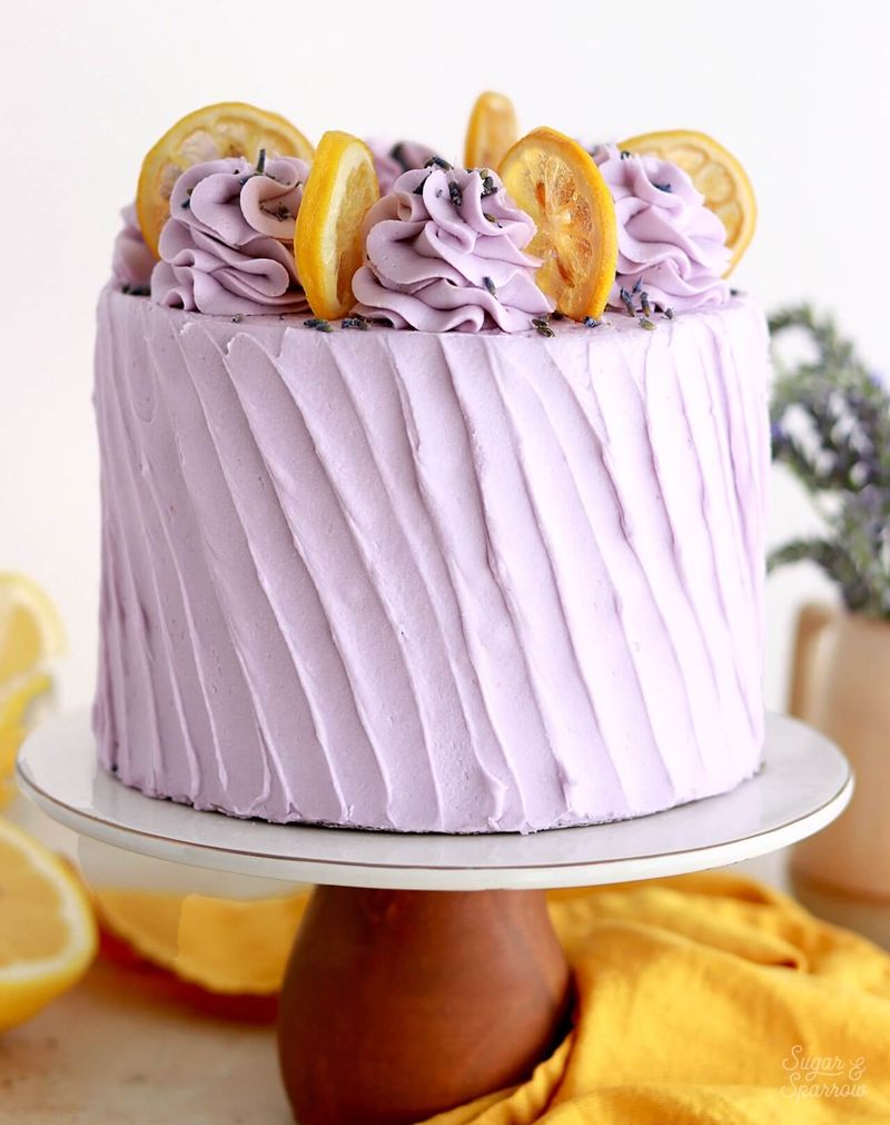 Lemon Lavender Layer Cake