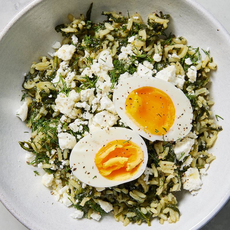 Egg And Spinach Rice Bowl