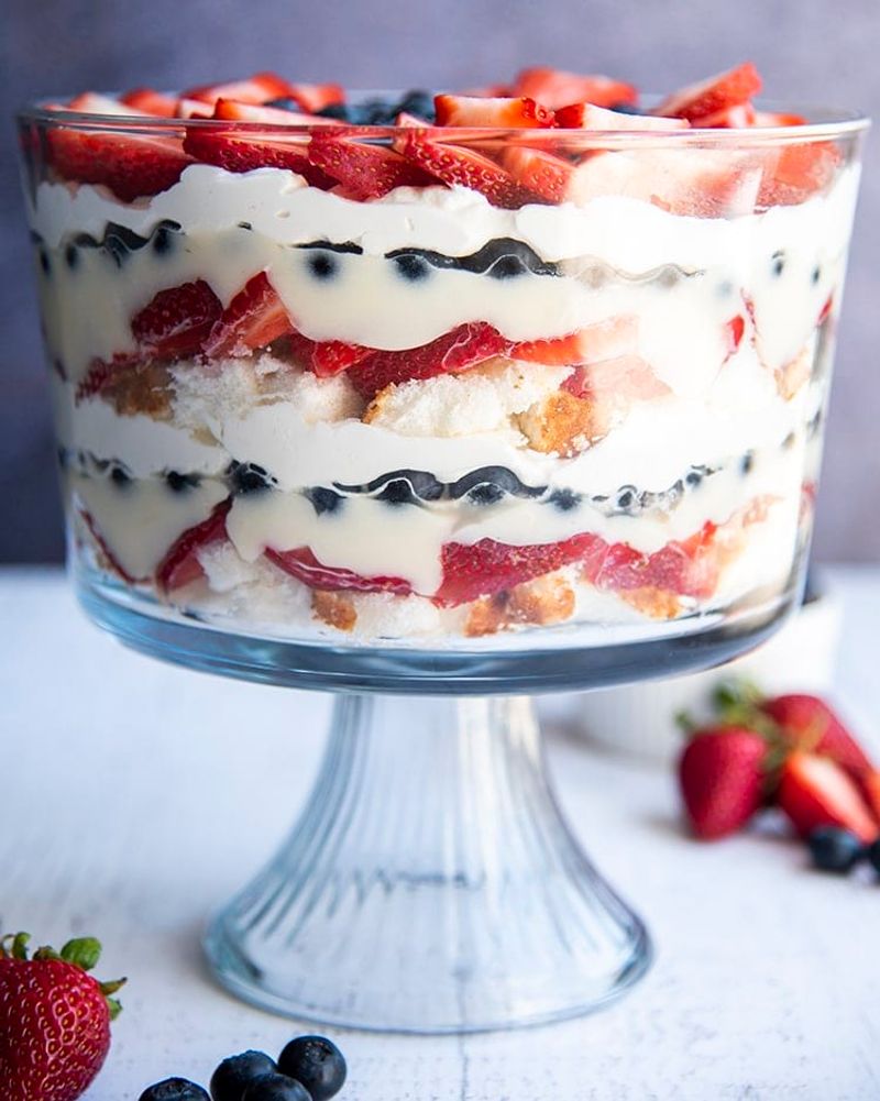 Red, White & Blueberry Trifle