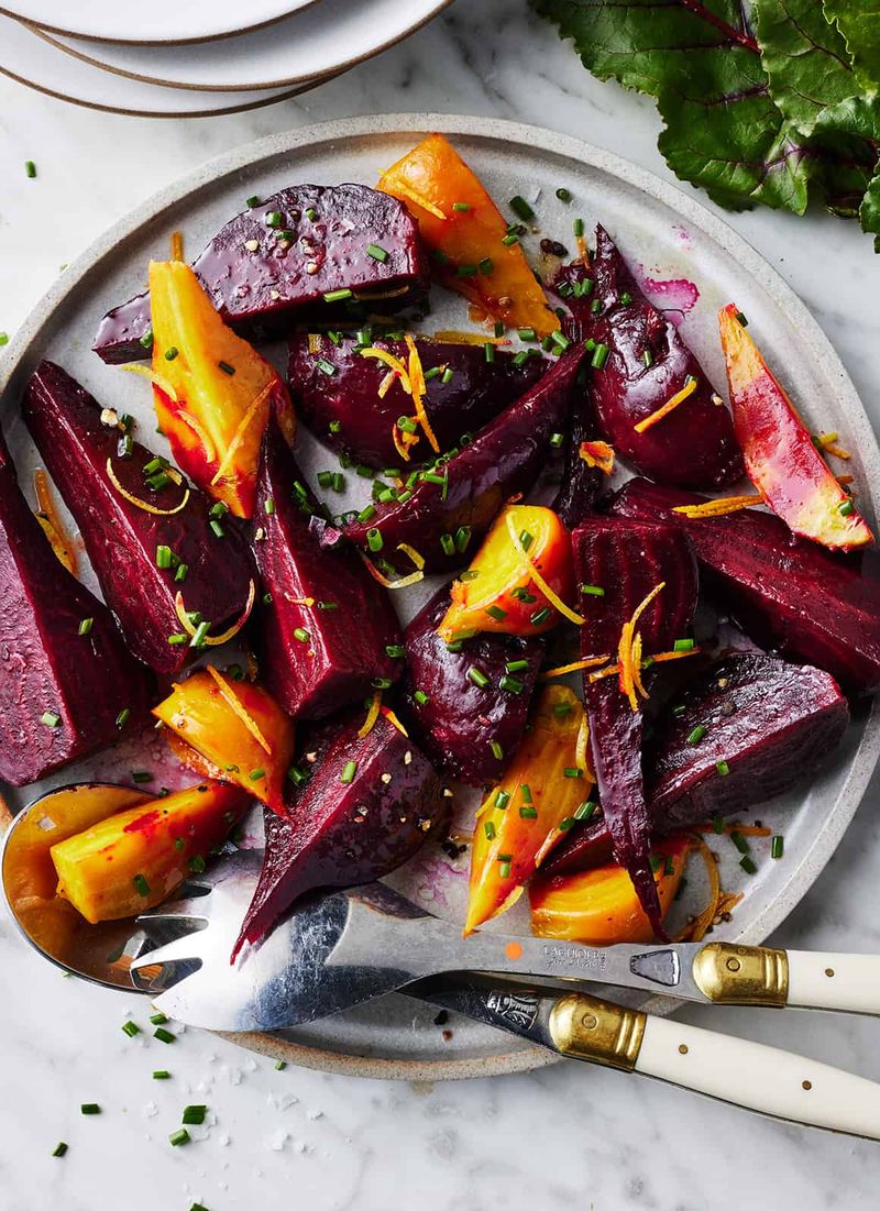 Baked Tempeh With Roasted Beets