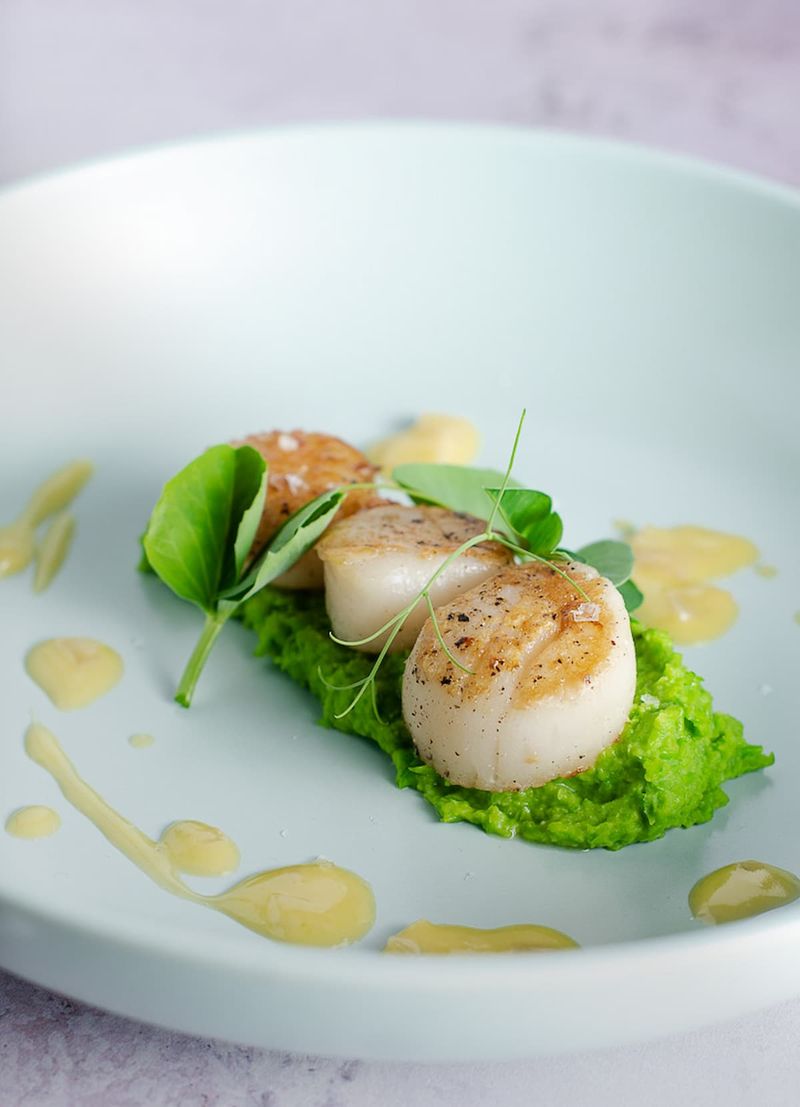 Seared Scallops With Snap Peas