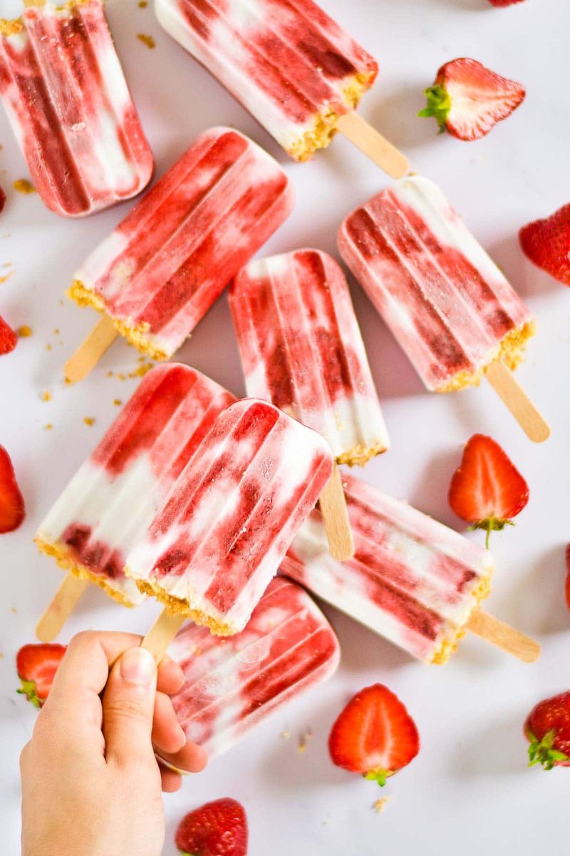 Strawberry Coconut Popsicles