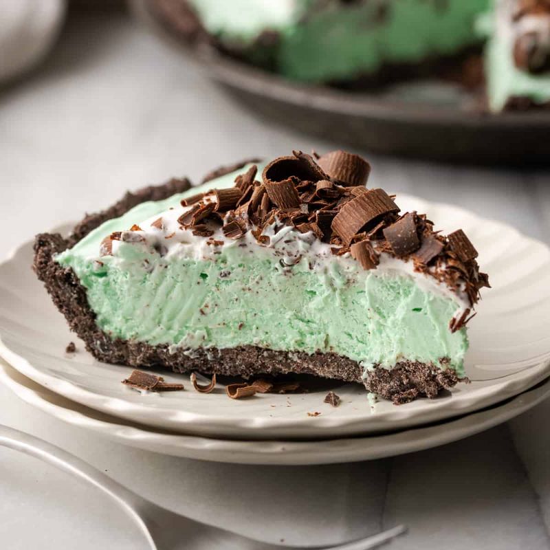 Grasshopper Mint Chocolate Cream Pie