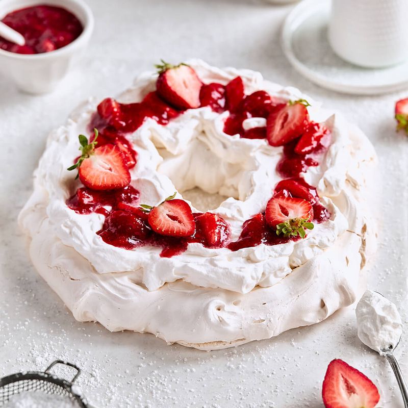 Strawberry Pavlova Wreaths