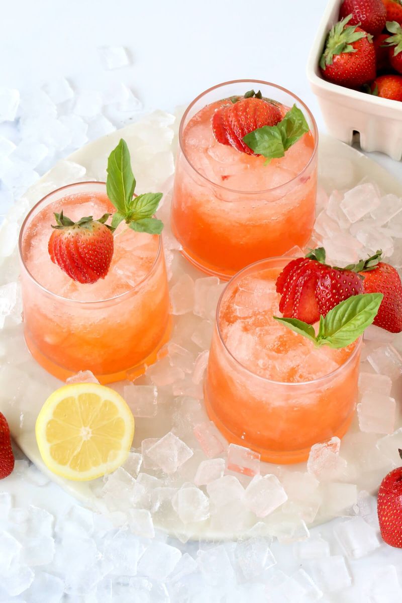Strawberry Basil Smash Cocktail