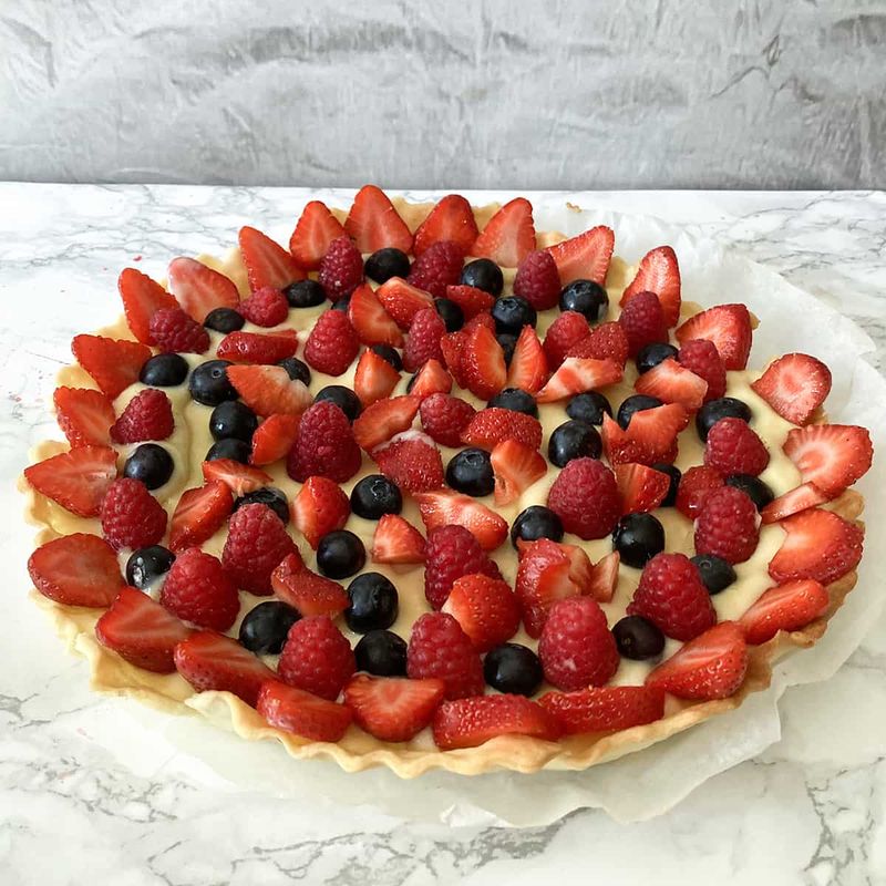 Strawberry Tart With Geometric Glazing