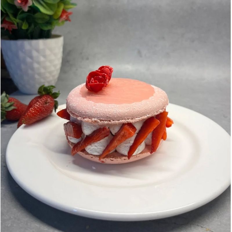 Strawberry Ispahan Macaron Tower