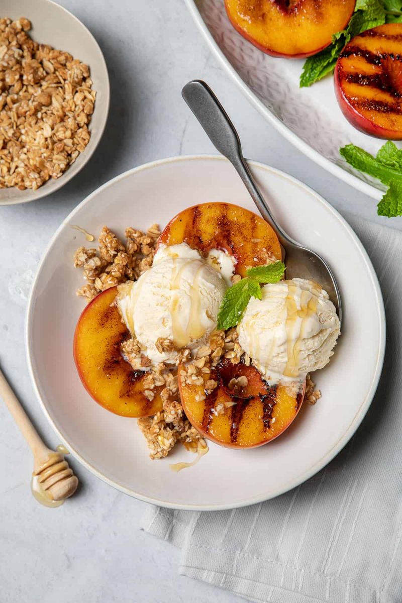 Grilled Peach Sundaes