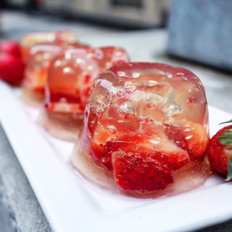 Strawberry Champagne Jelly Cubes