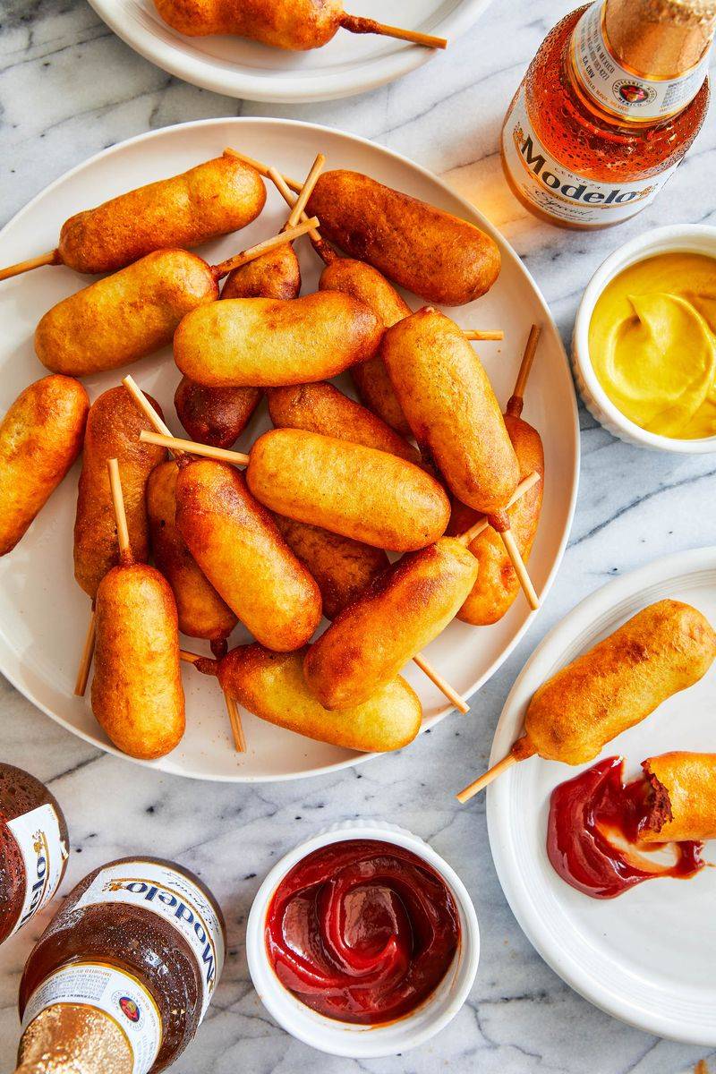 Mini Corn Dogs with Honey Mustard