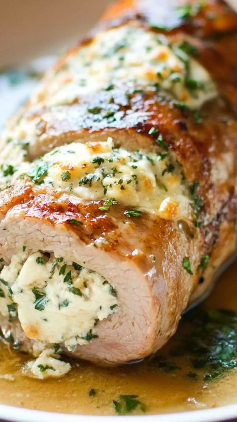 Spinach And Goat Cheese Stuffed Pork Loin