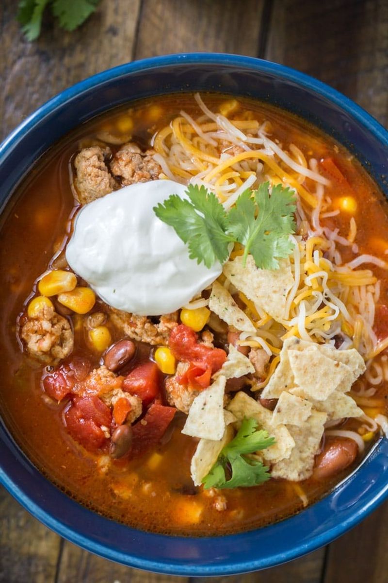 Slow Cooker Turkey Taco Soup