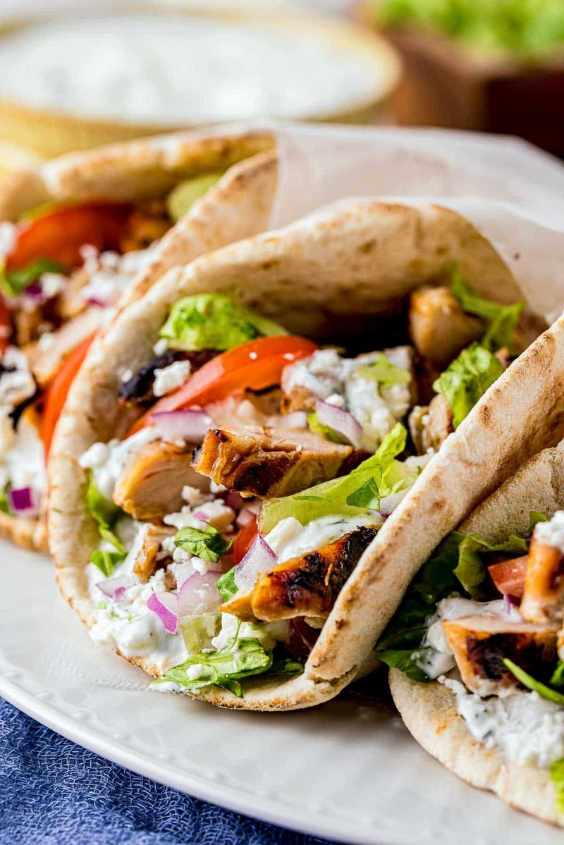Greek Chicken Pita Pockets