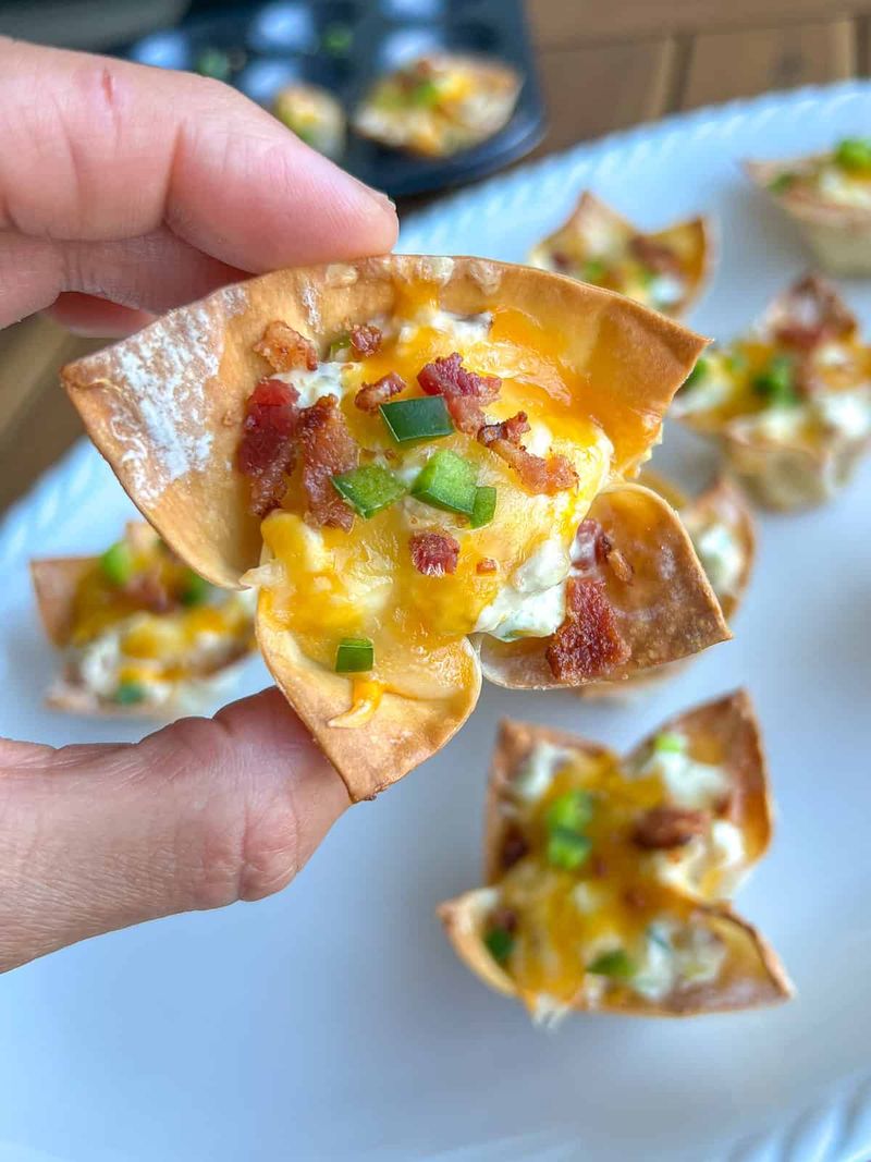 Ham and Swiss Wonton Sliders