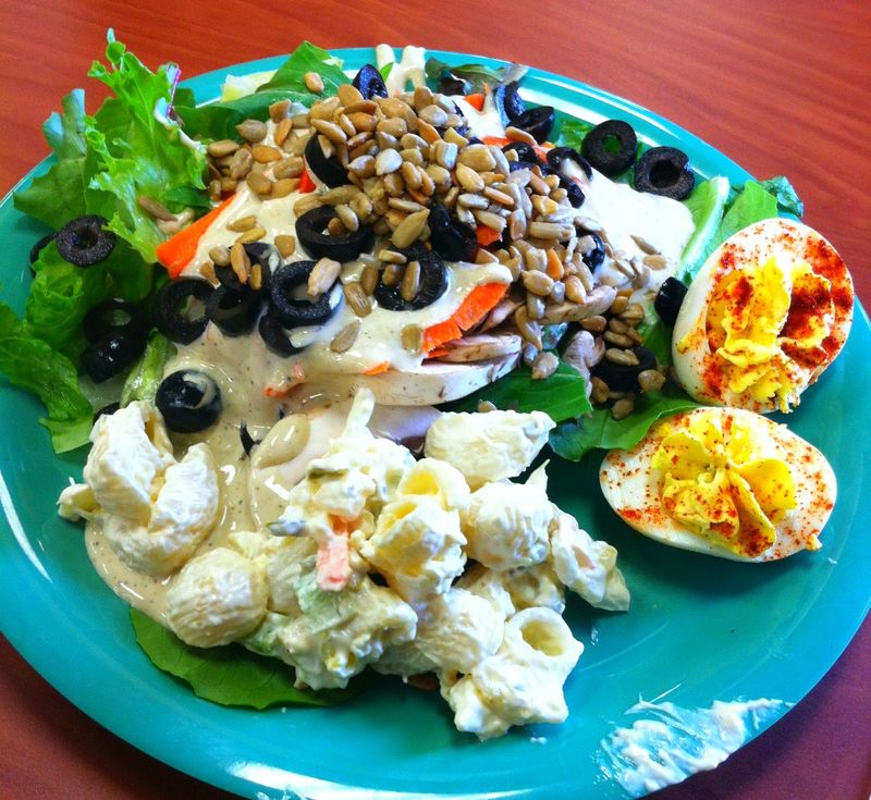 Salad Bar Deviled Eggs (Surprise!)